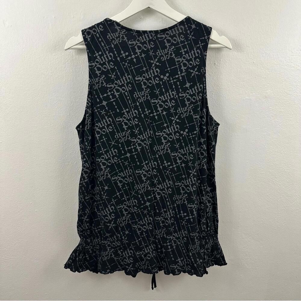 Southpole Black Print Beaded Tank Top Women's Size XL - Picture 2 of 5